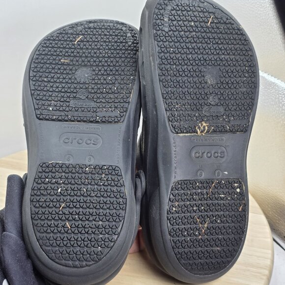 Womens Size 8 - Crocs Bistro Clogs Black Slip On Sandals Shoes - Picture 8 of 9